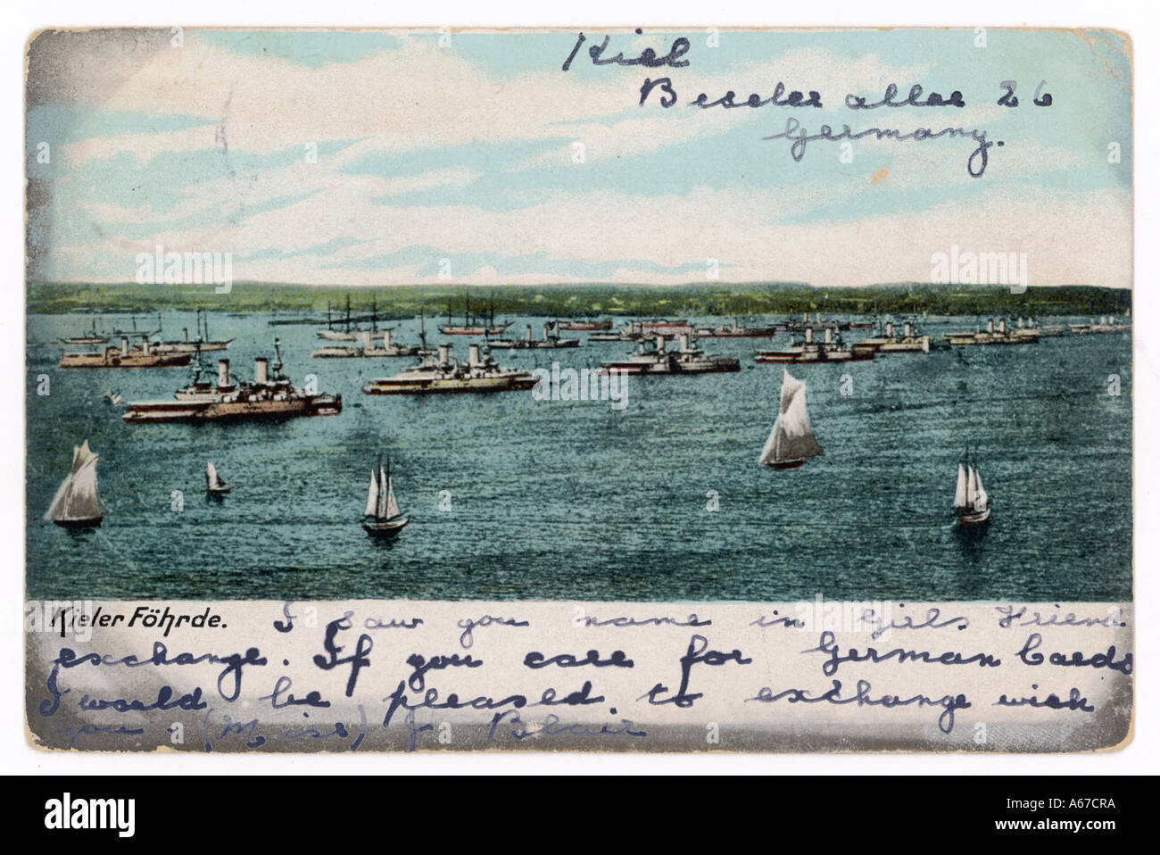 La flotte allemande à Kiel Banque D'Images