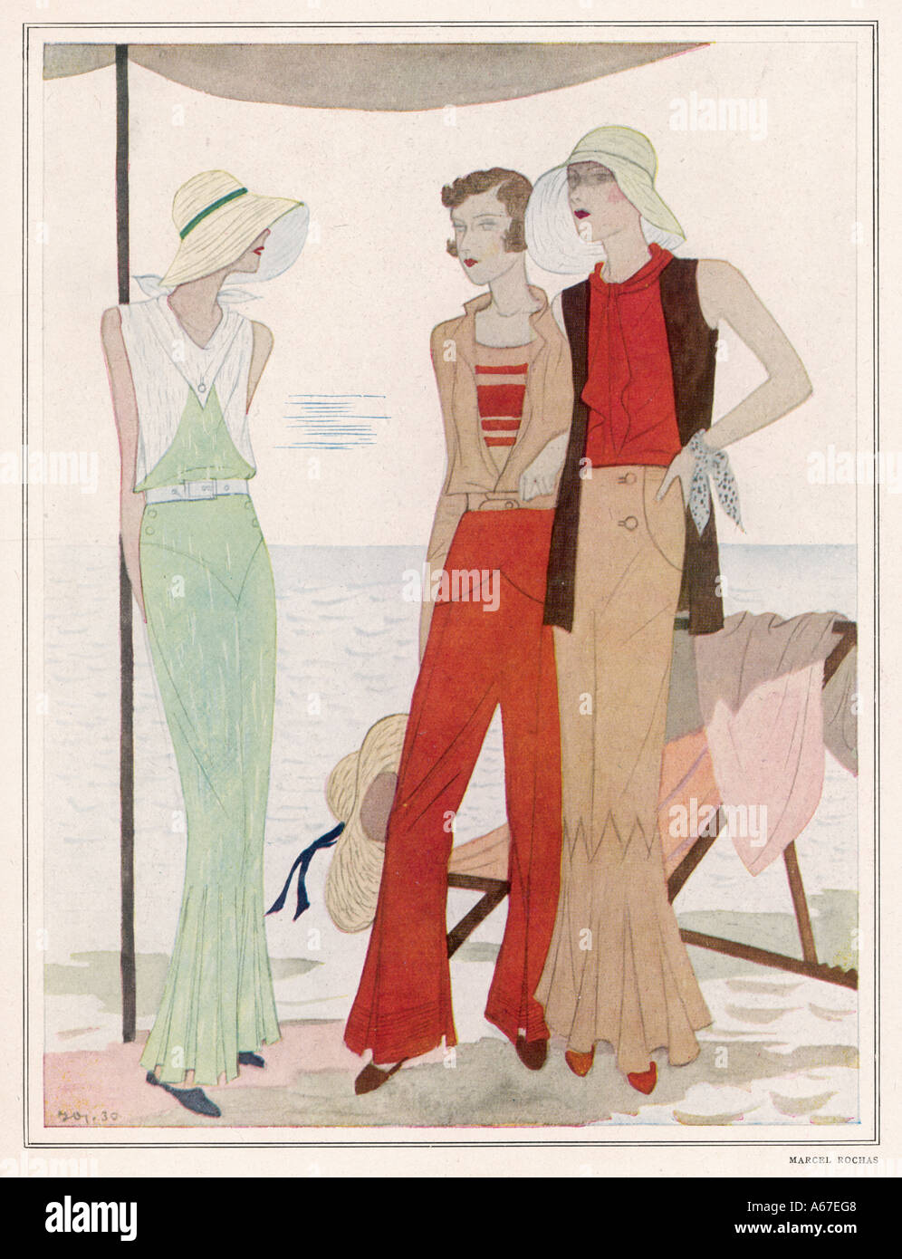 Pyjamas Lido 1930 Banque D'Images