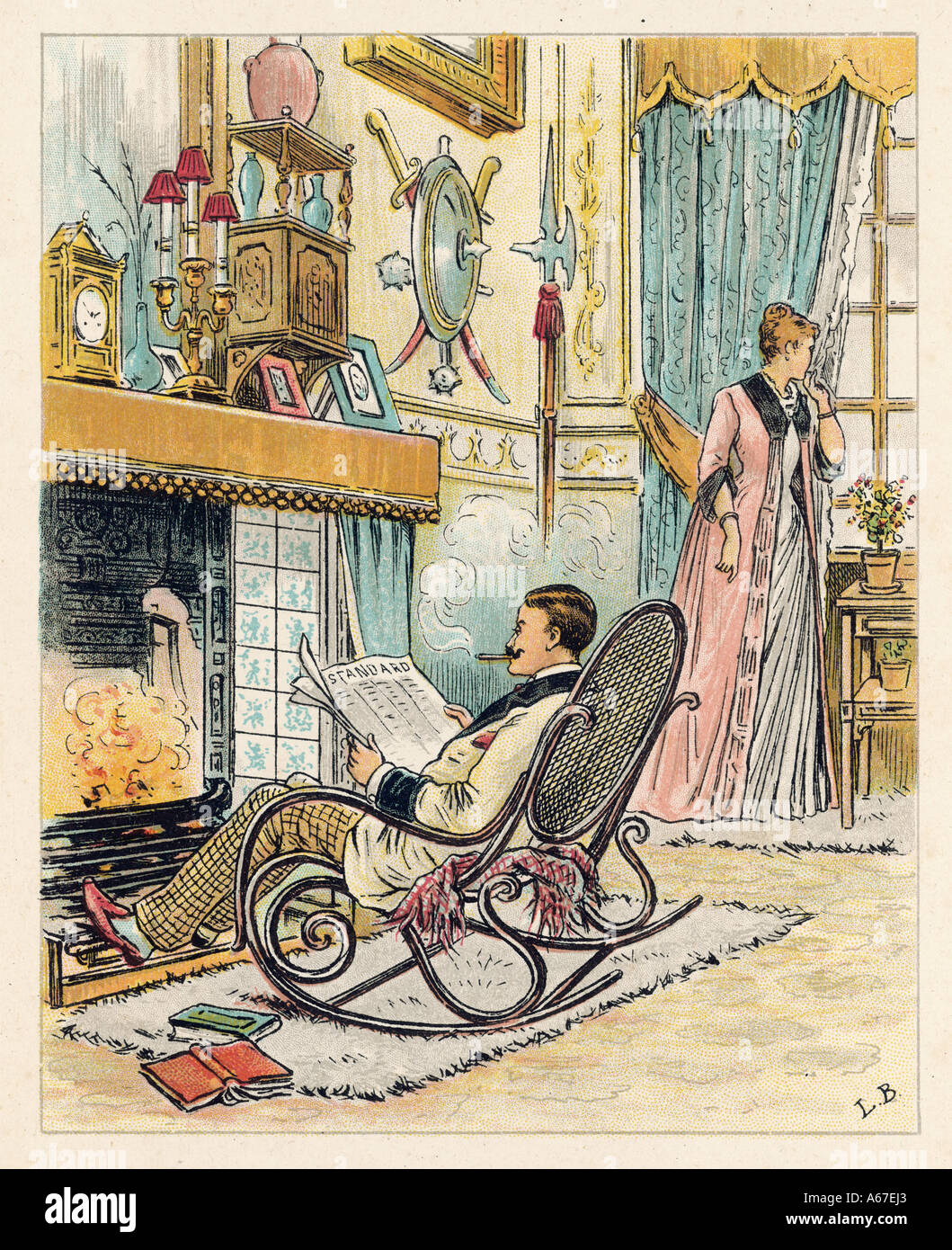 Mari Porcs Fire C1875 Banque D'Images