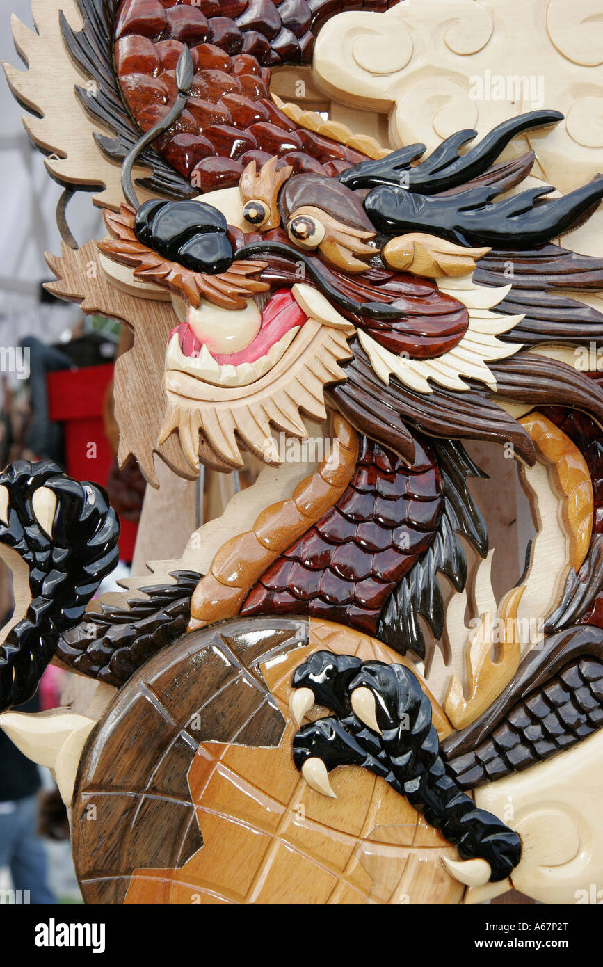 Miami Florida, Homestead, fruit & Spice Park, Asian Culture Festival, foire aux festivals, foire vietnamienne du dragon, boiseries, art, artiste, FL070303108 Banque D'Images