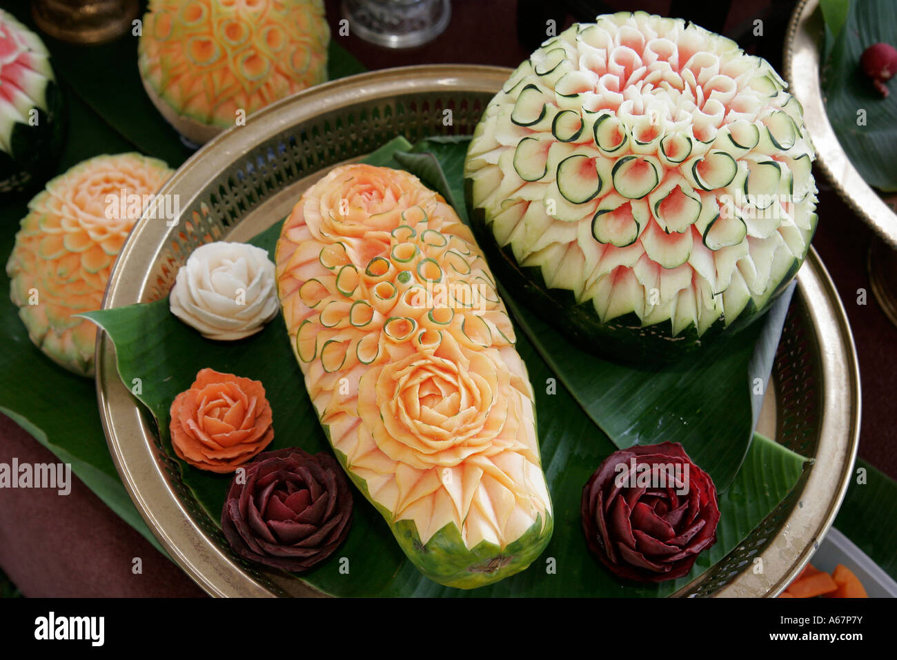 Miami Florida, Homestead, fruit & Spice Park, Asian Culture Festival, foire aux festivals, foire gastronomique thaïlandaise, sculpture, FL070303133 Banque D'Images