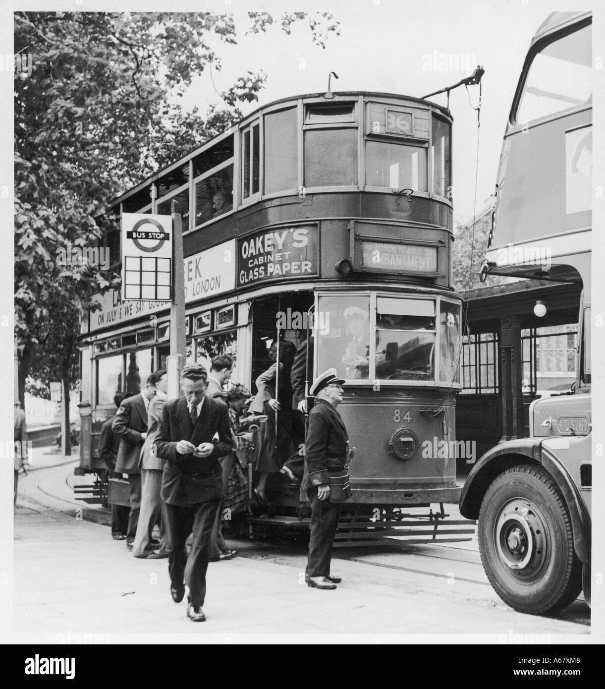 Tramway Londres 1952 Banque D'Images