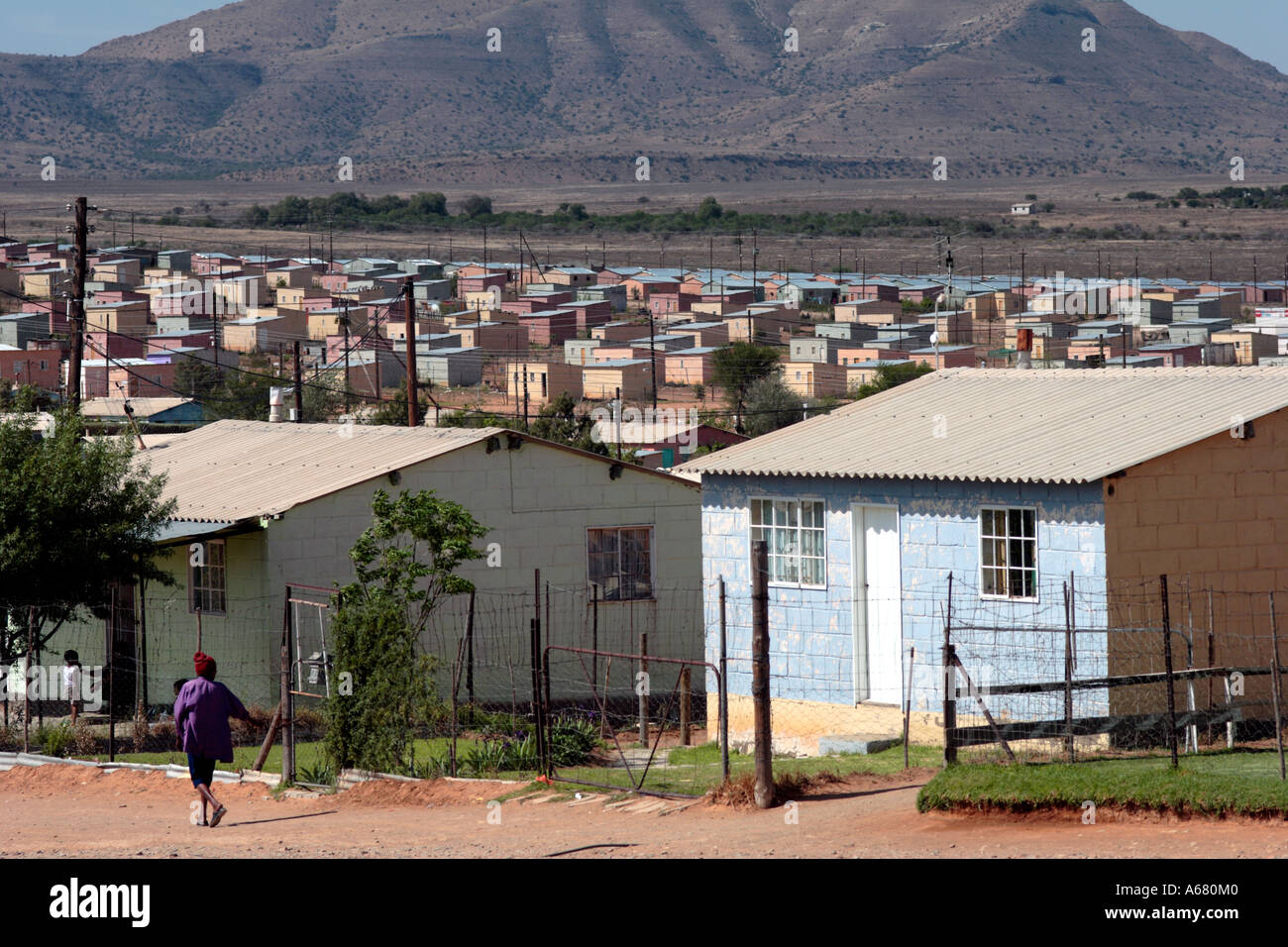 De nouvelles maisons pour les pauvres de l'Afrique du Sud post-apartheid Banque D'Images