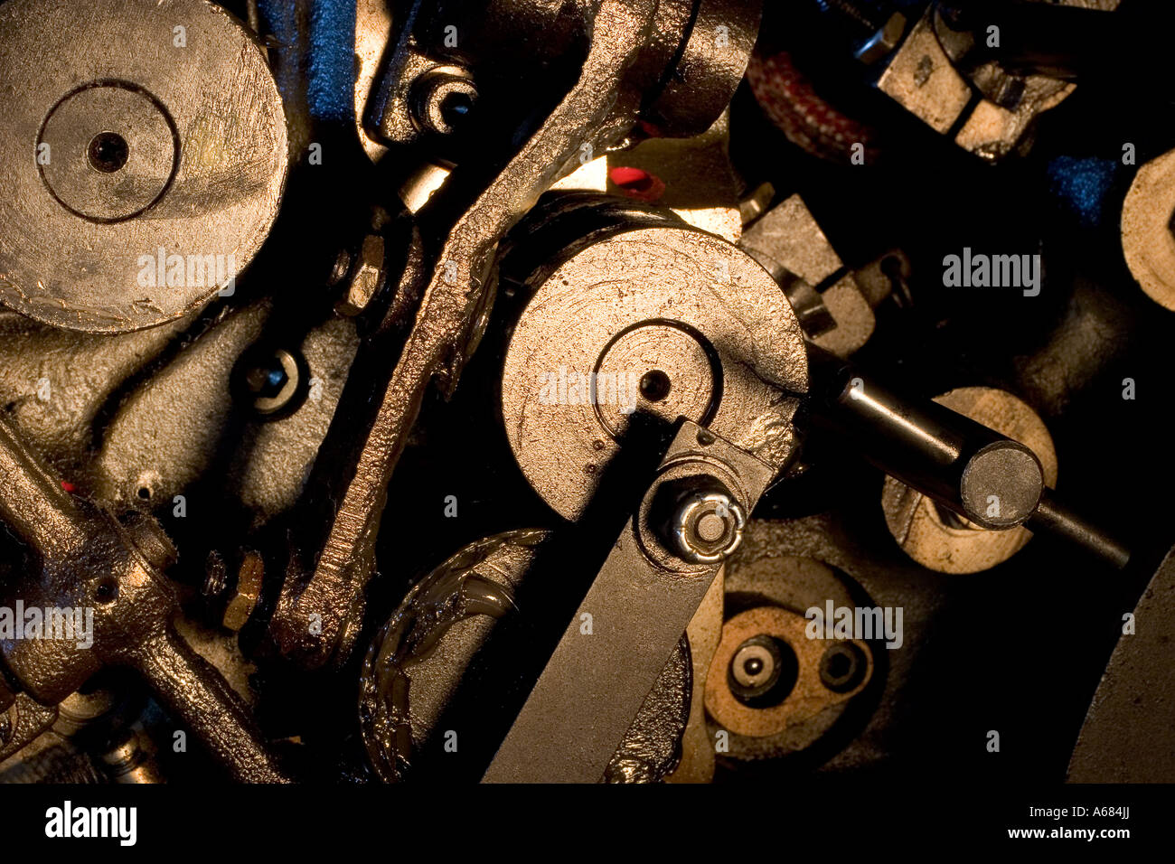 Close up d'une presse à imprimer machines Banque D'Images