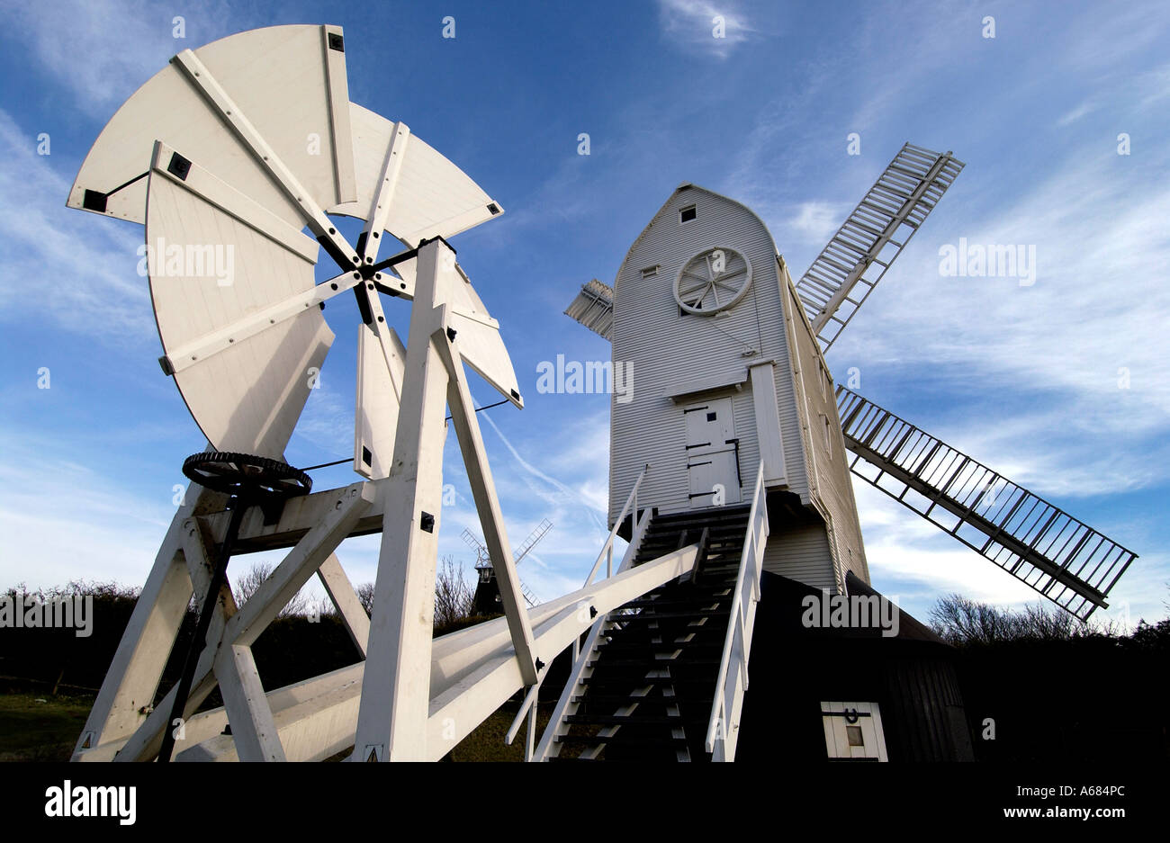 Jack et Jill éoliennes sur les South Downs à Sussex Banque D'Images