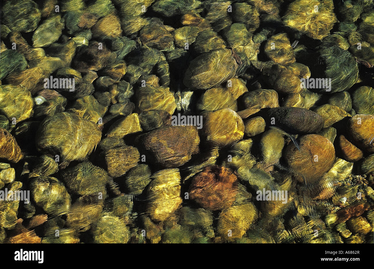 Mutli-fleuve de couleur dans les roches du parc national de Grand Teton, Wyoming. Banque D'Images