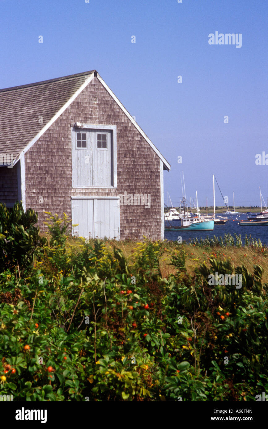 Boat House et port de Chatham MA Cape Cod Banque D'Images