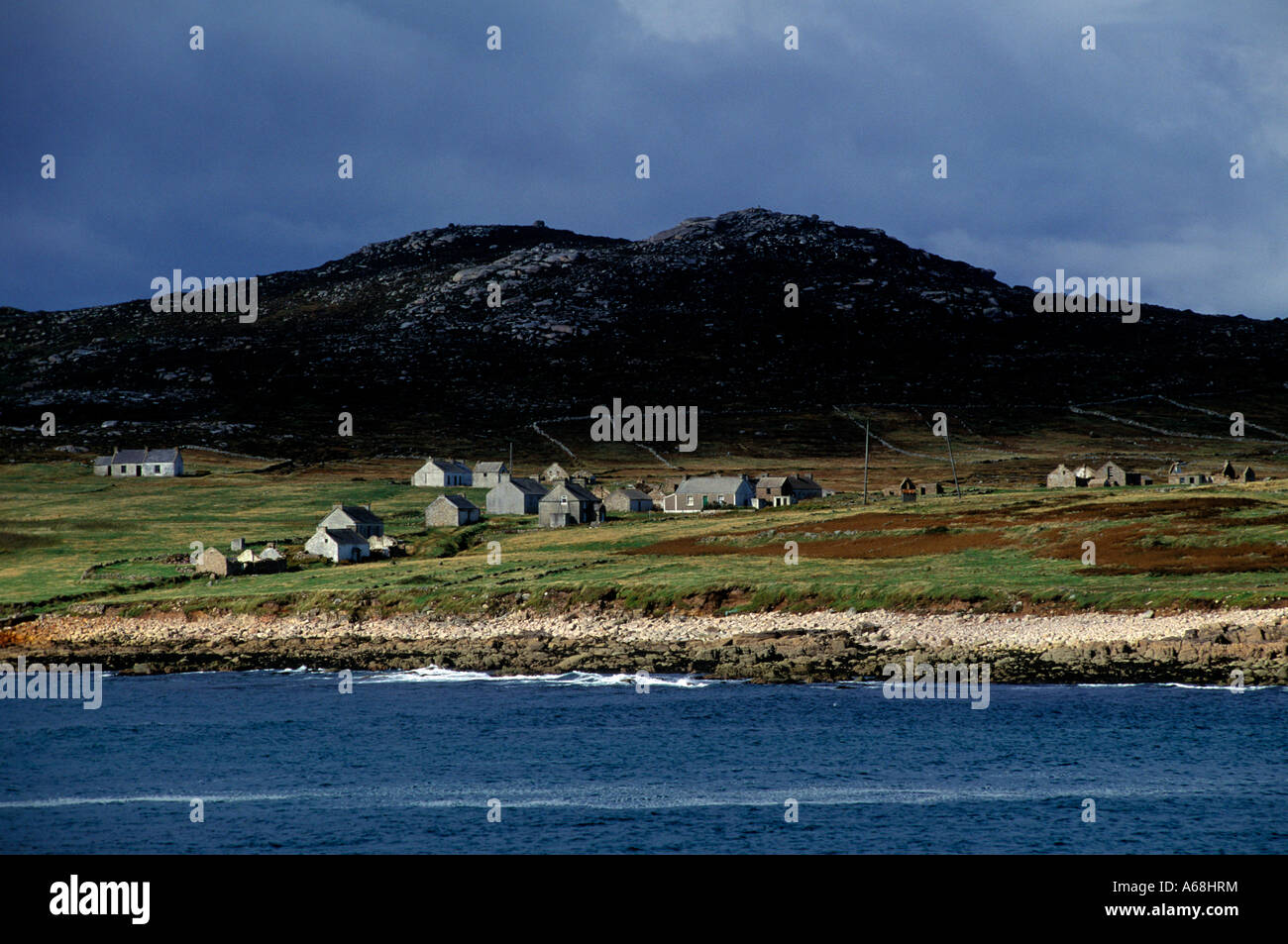 Règlement de l'île abandonnée au large de la côte de l'Irlande Donegal Banque D'Images
