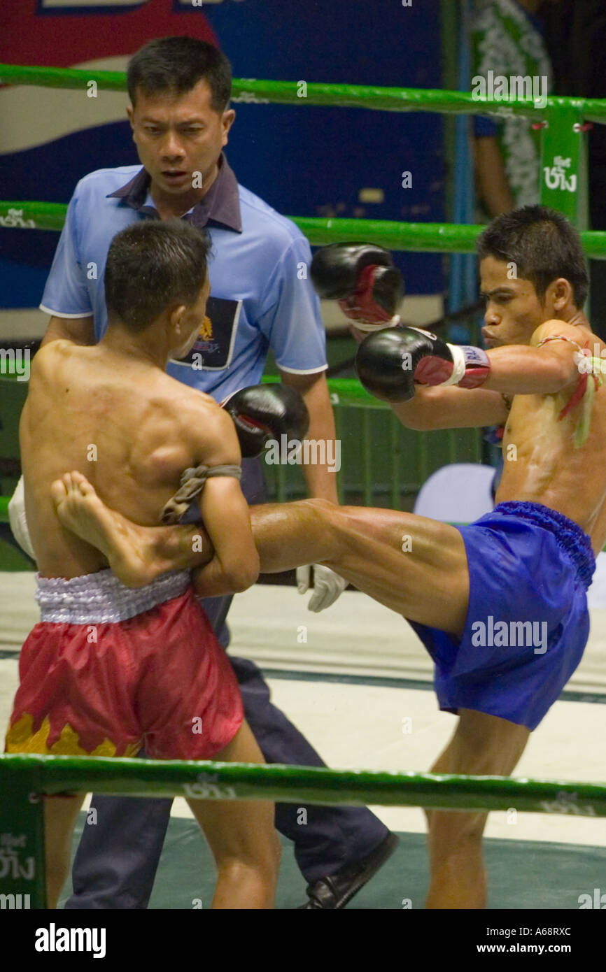 Le Muay Thai - Holding Leg Banque D'Images