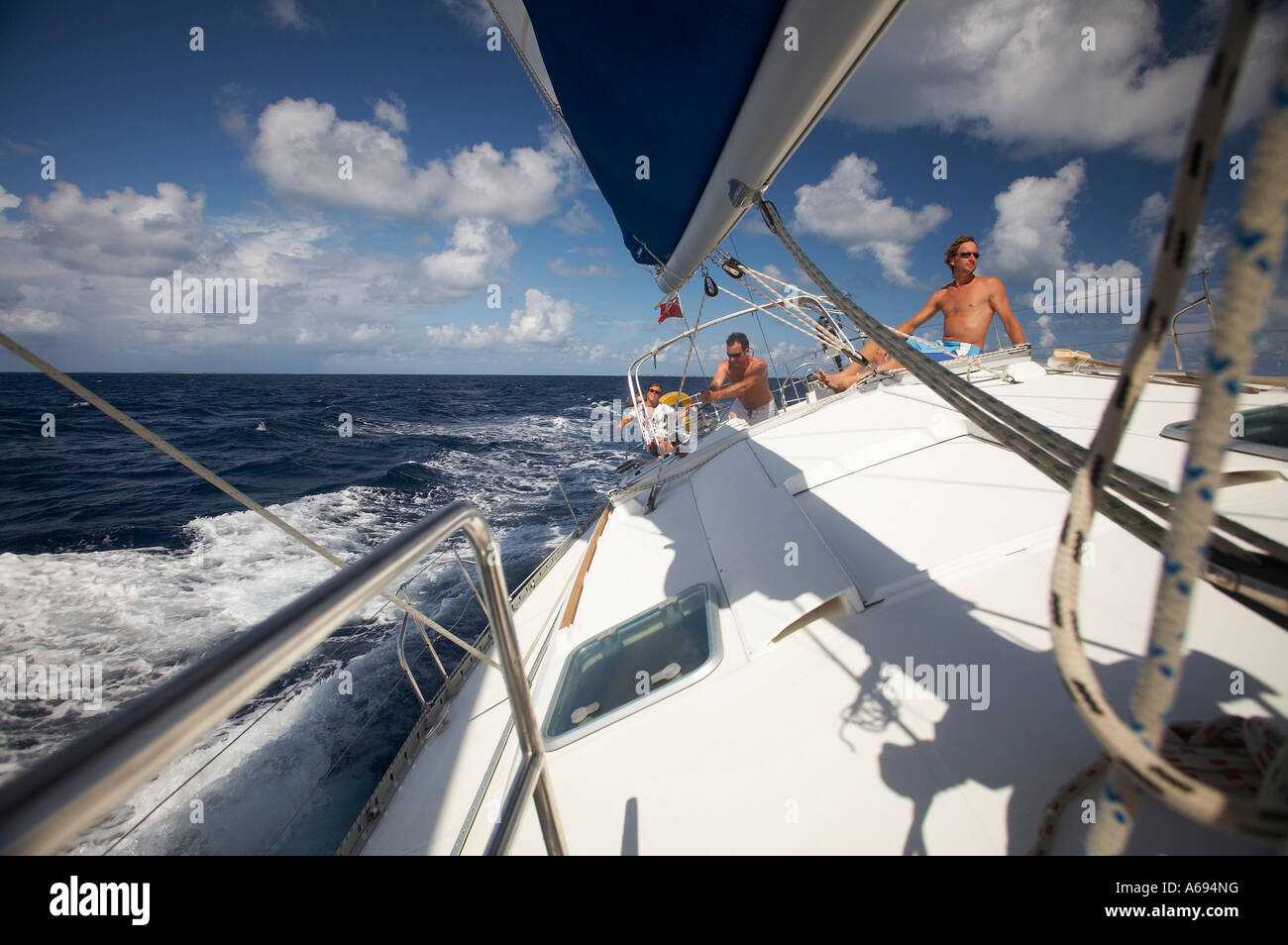 Bateau à voile Antigua, dans les îles sous le vent, Banque D'Images