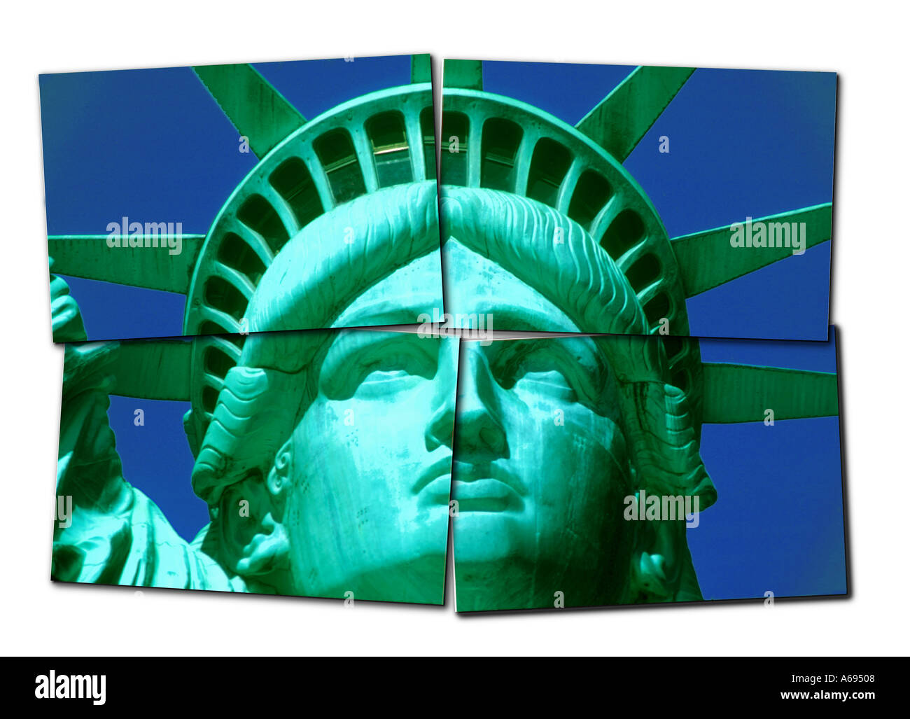 Statue de la liberté résumé montage Banque D'Images