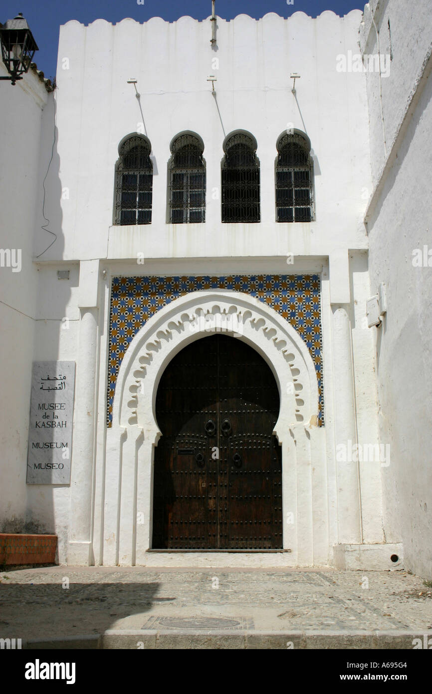 L'Afrique du Nord, Maroc, Tanger, entrée du musée de la Kasbah Banque D'Images