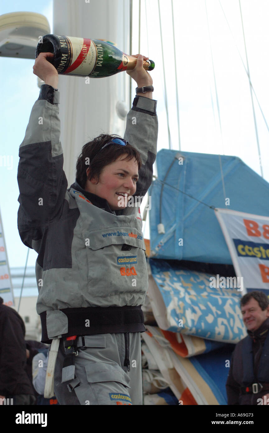 Ellen Macarthur - autour du monde Banque D'Images