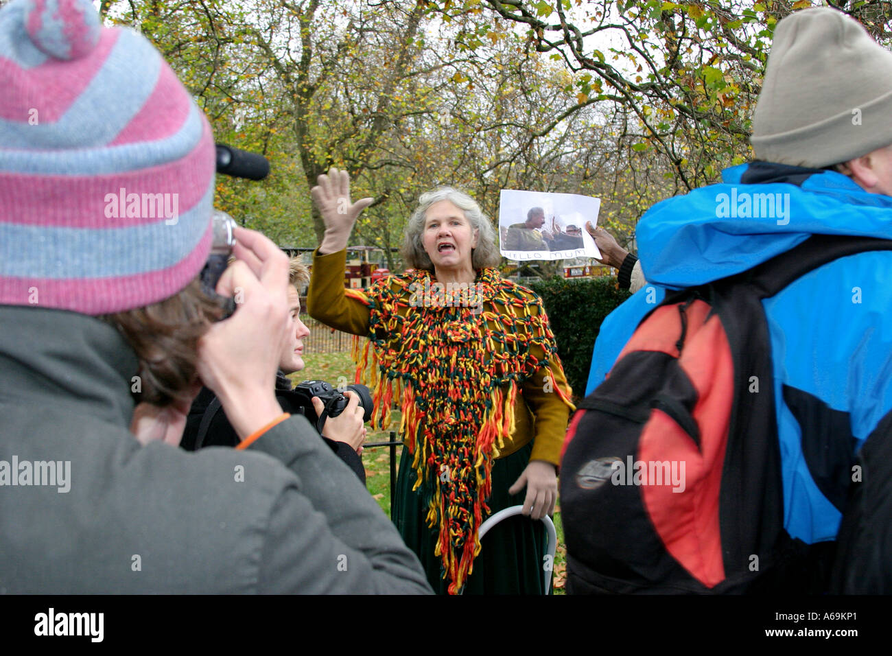 Speakers Corner à Hyde Park, Londres, UK Banque D'Images
