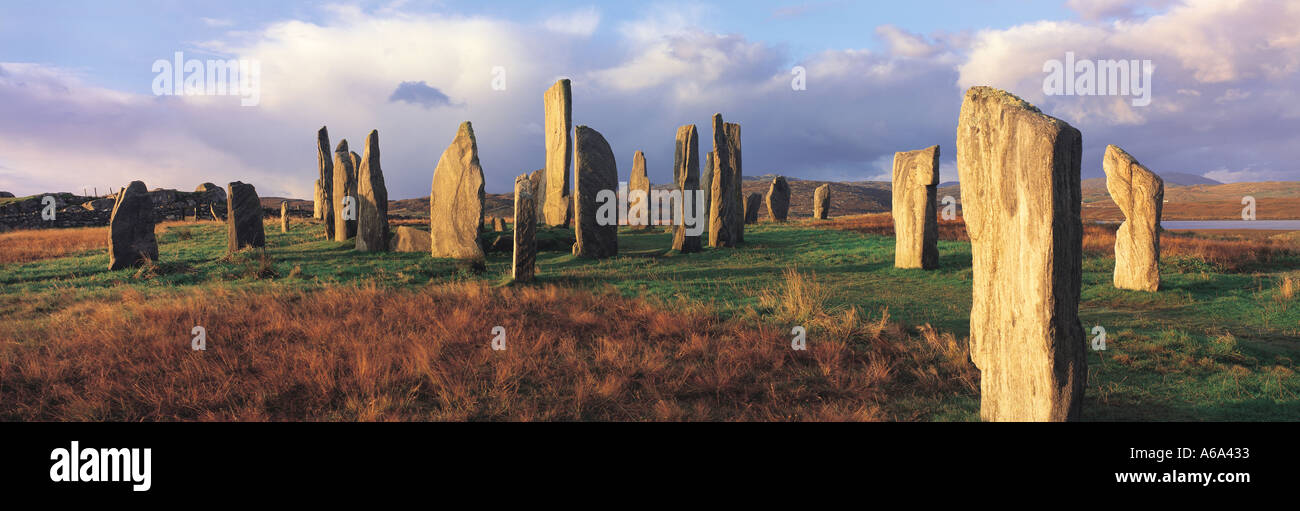 Le cercle de pierre à Callanish Isle Of Lewis Hébrides extérieures en Écosse de l'ouest Banque D'Images