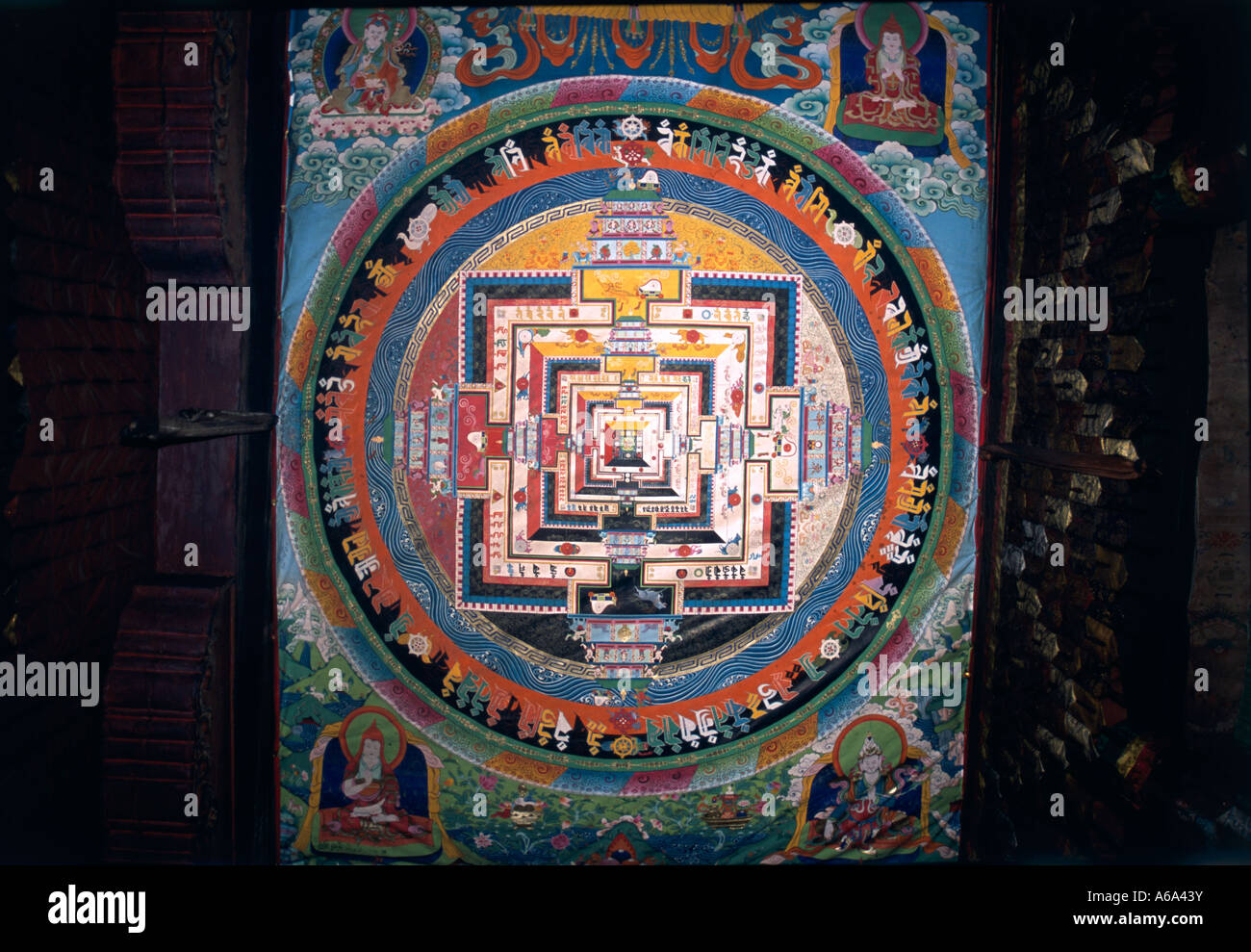 La Chine, Tibet, Tibétain mandala, un rituel schéma tantrique Banque D'Images