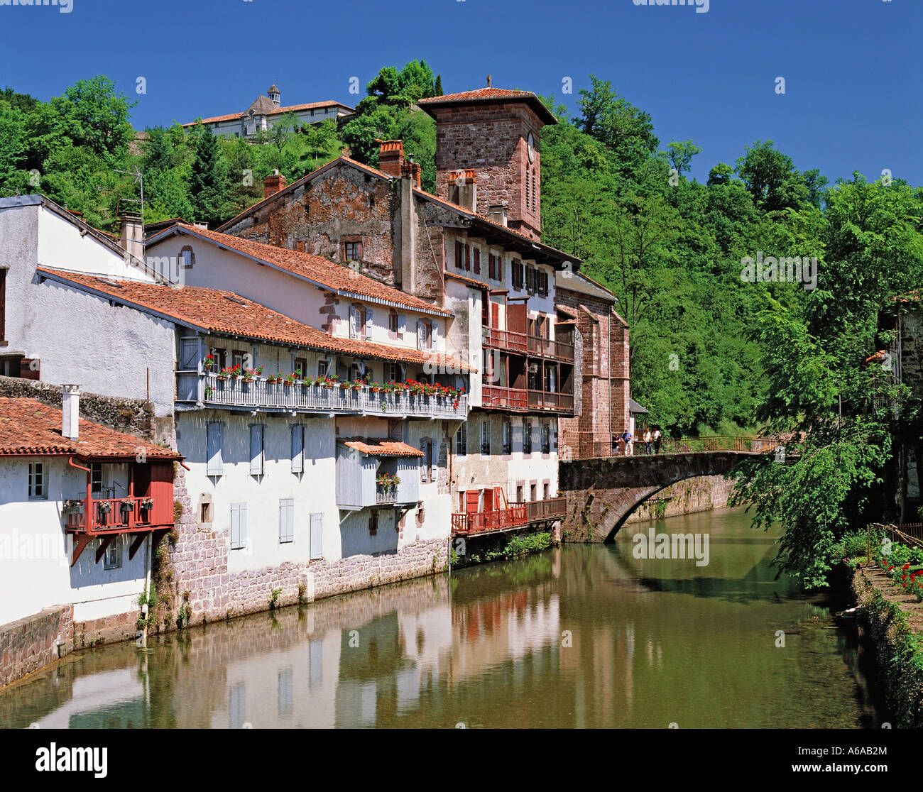 FRANCE AQUITAINE Pyrénées Atlantiques ST JEAN PIED DE PORT Banque D'Images