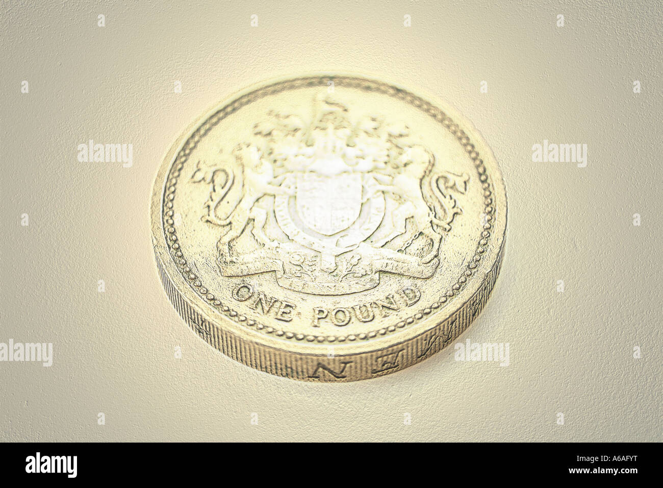Royaume-uni British une livre de monnaie avec effet de gaufrage Banque D'Images