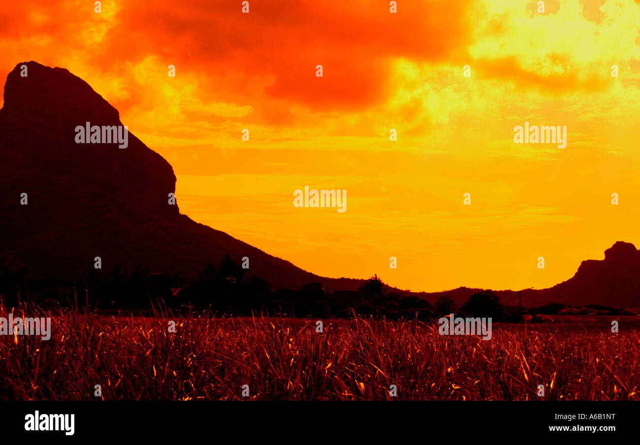 Sunset Mountains Mauritius Photos Sunset Mountains