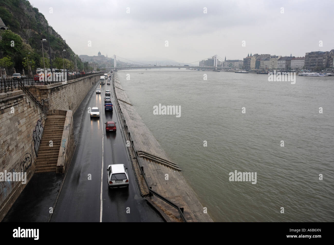 Le Danube à Budapest en Hongrie Banque D'Images