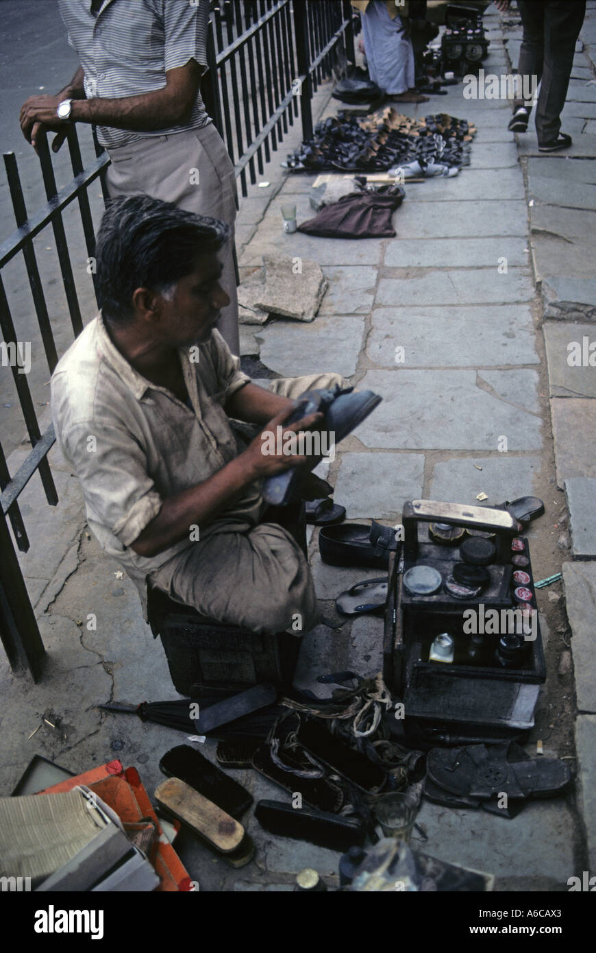 Service de nettoyage sur les rues de Delhi, Inde Banque D'Images