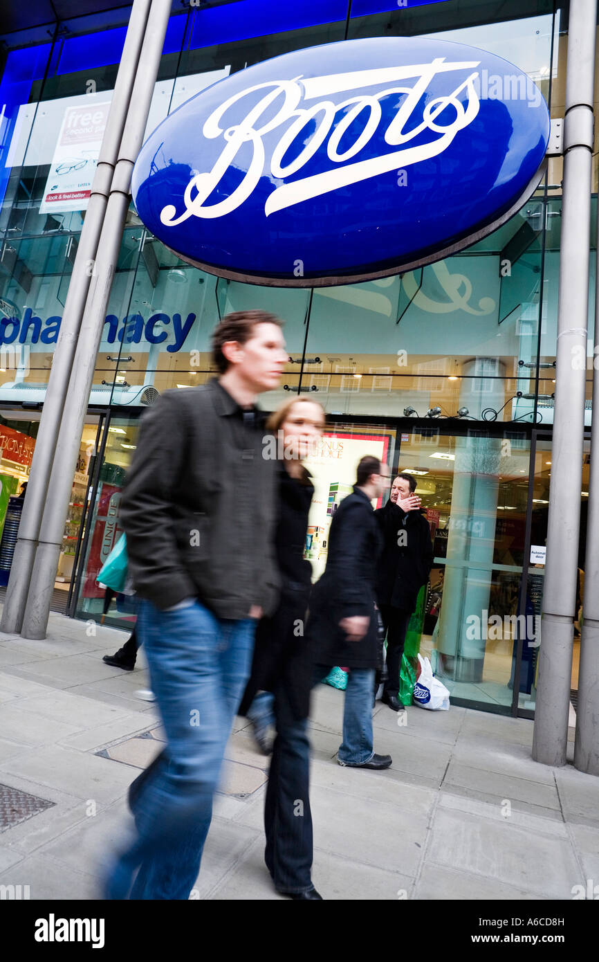 Boots chemist sur Oxford Street Alliance Boots Banque D'Images