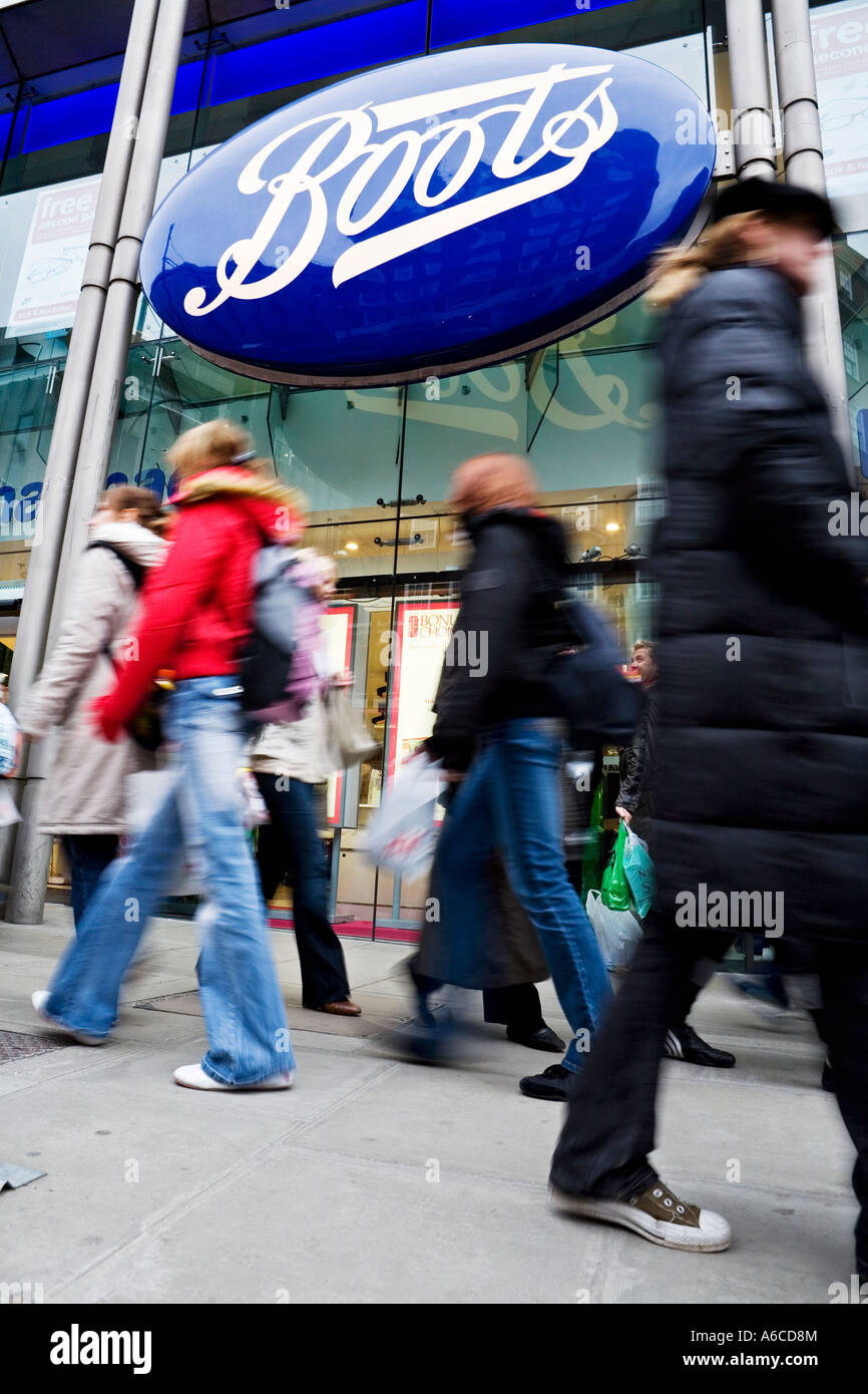 Boots chemist sur Oxford Street Alliance Boots Banque D'Images