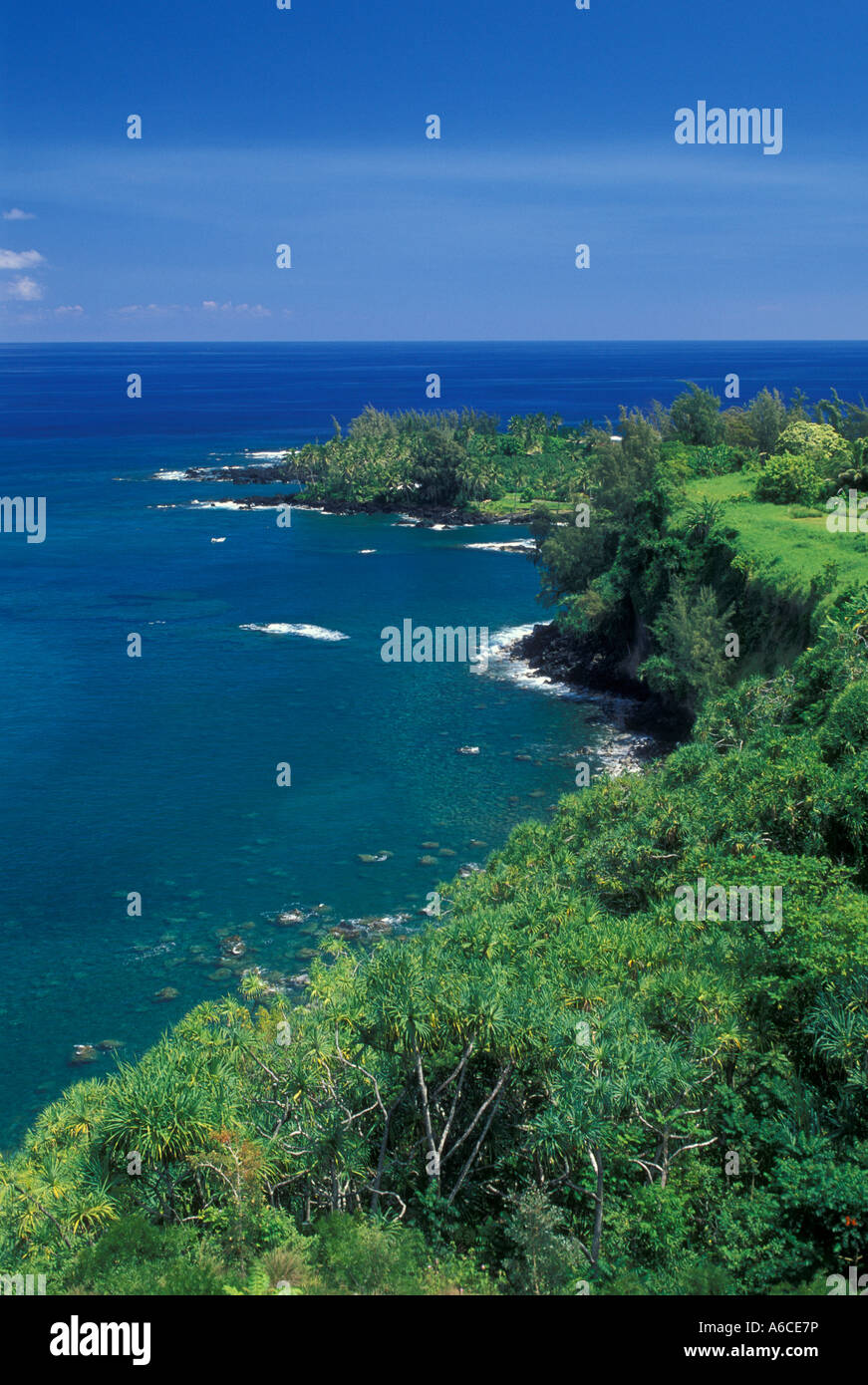 Keanae Peninsula sur la Côte d'Hawaï Maui Hana Banque D'Images