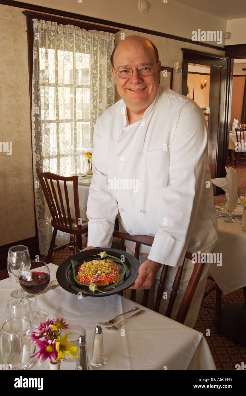 Jack Czarnecki co chef propriétaire du restaurant Joel Palmer House à Dayton Ohio Banque D'Images