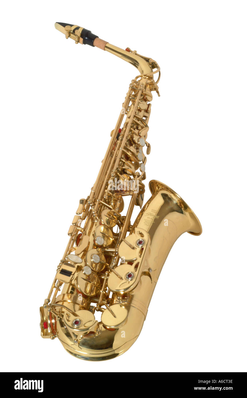 Saxophone alto stagg découpe découpe studio fond blanc décrochage knockout Banque D'Images