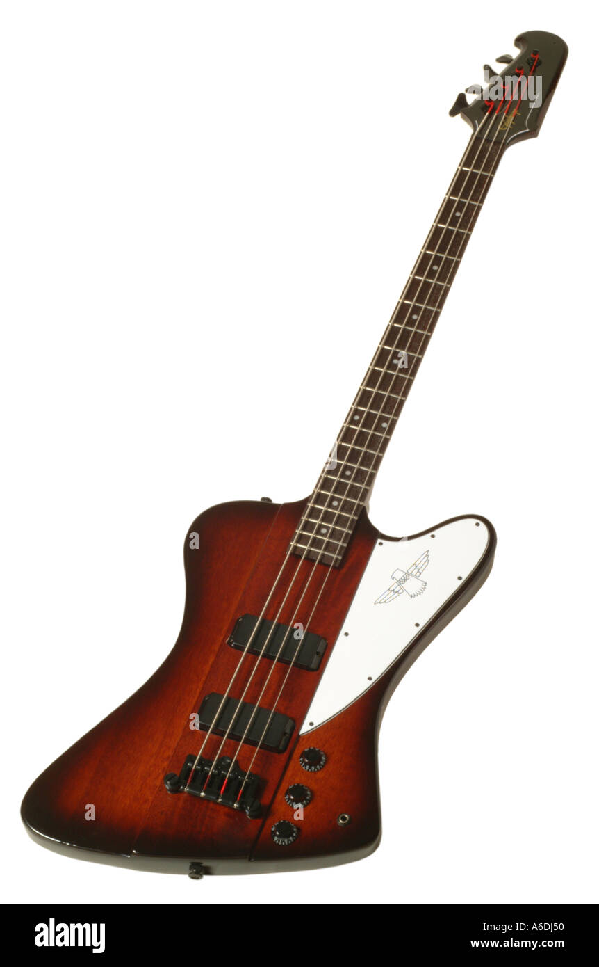 Epiphone Thunderbird bass guitar studio découpe découpe fond blanc décrochage knockout Banque D'Images