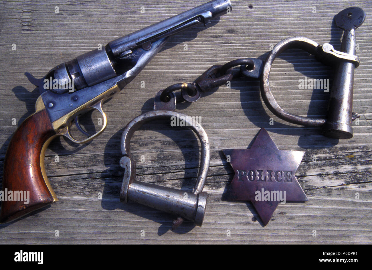 Équipement de police antique Banque D'Images