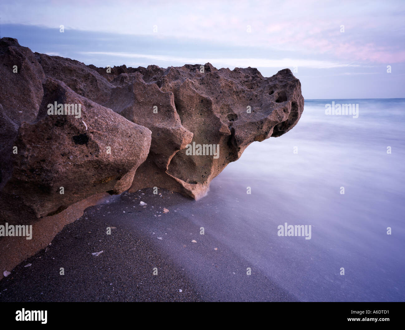 Rive rocheuse de l'île d'Hutchinson Stuart Florida Banque D'Images