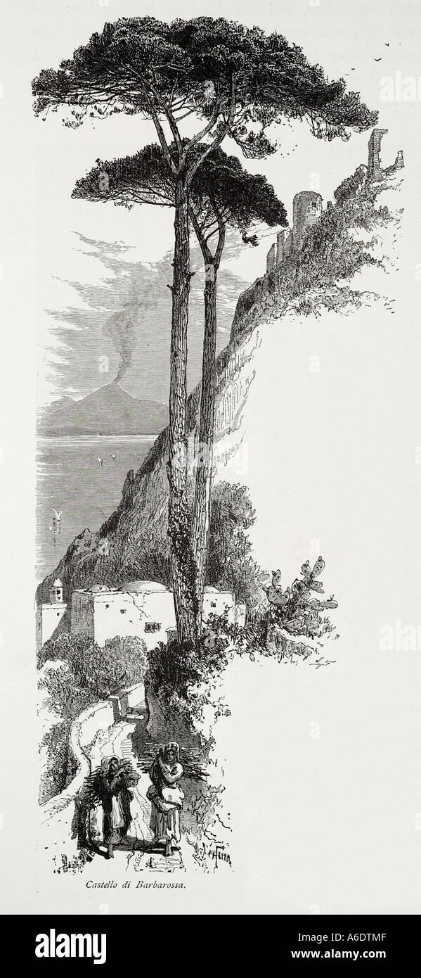 Castello Barbarossa région du golfe de Naples Campanie Italie géologie Méditerranéenne Italienne montagne chemin géologique le volcan Vésuve tr Banque D'Images