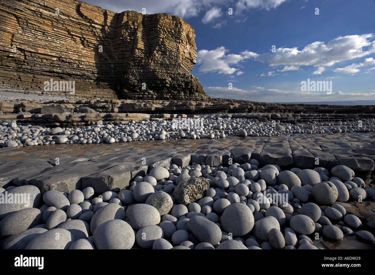 Nash Point, la côte du Glamorgan, Pays de Galles, Royaume-Uni Banque D'Images