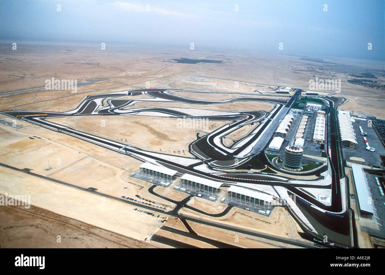 Le Circuit de Course International de Bahreïn vue aérienne Banque D'Images