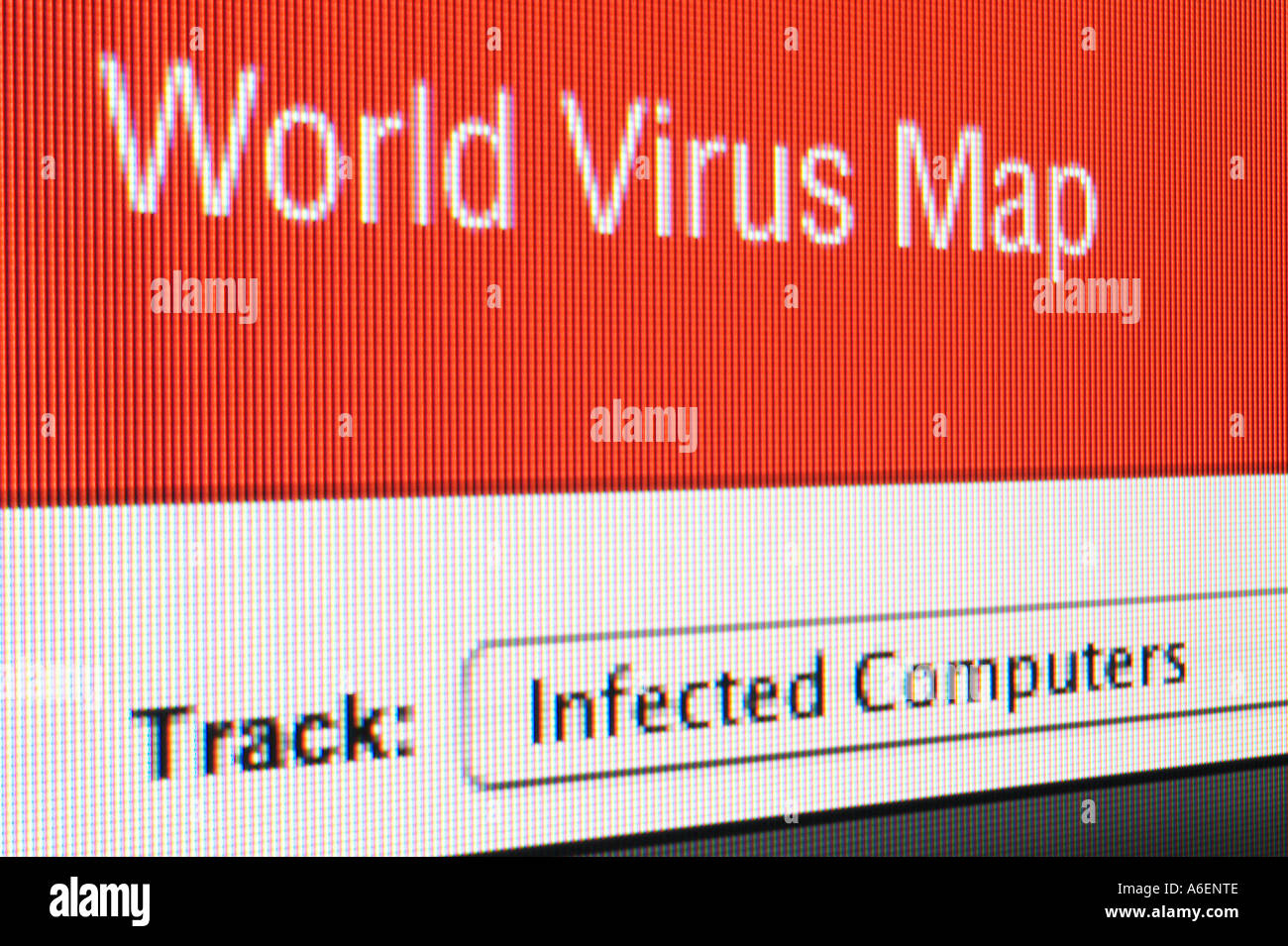 World Virus Map Screenshot Banque D'Images