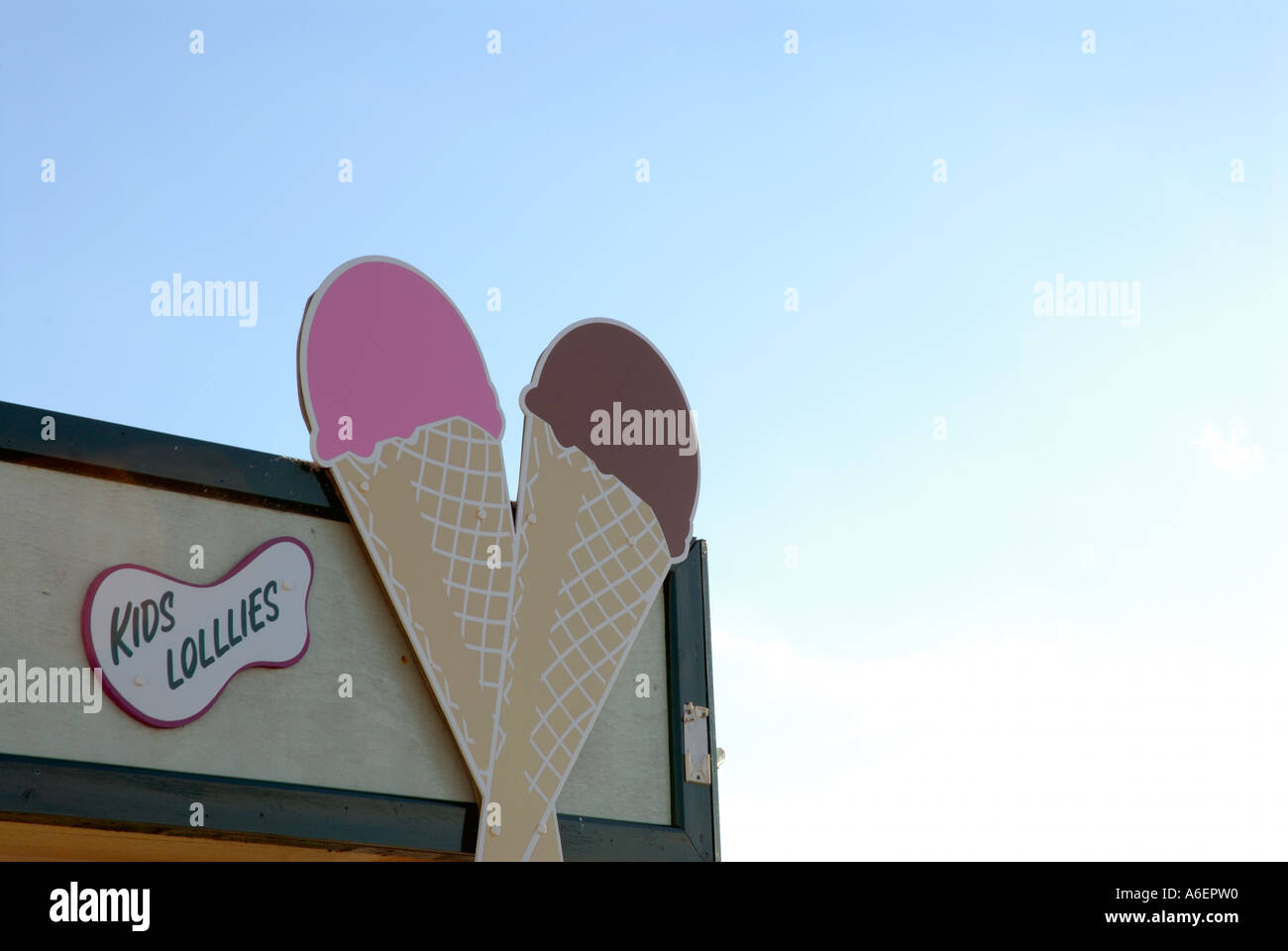 Stand de crème glacée. Jetée de Clacton On Sea, Royaume-Uni. Banque D'Images