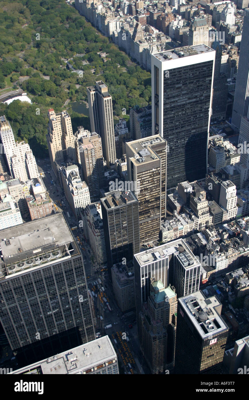 Vue aérienne de Manhattan, New York, près de Central Park. Banque D'Images