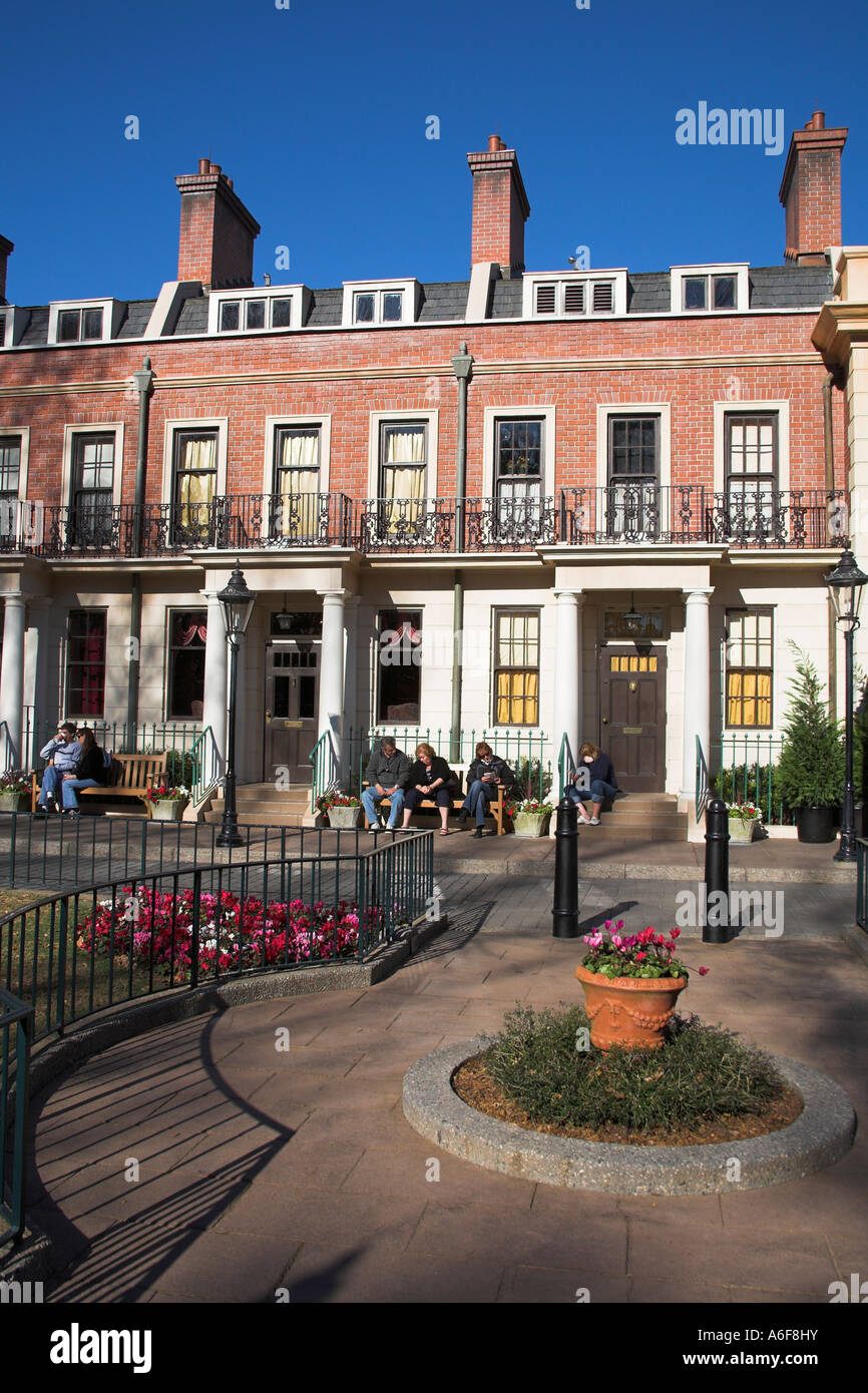 La région de Regency Street, section anglaise d'EPCOT Center, World Showcase, Disney World, Orlando, Floride, USA Banque D'Images
