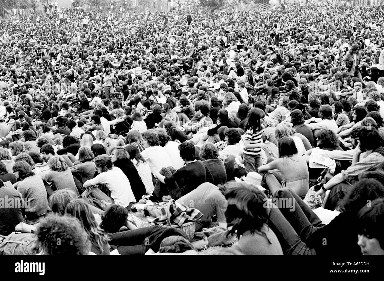 Music concert au Crystal Palace Concert Bowl, Londres en 1970. Banque D'Images