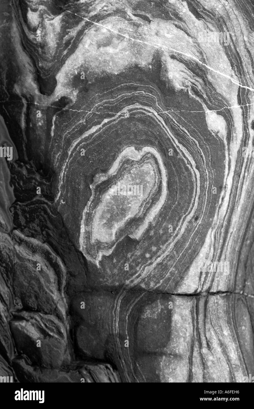 Tourné en noir et blanc de rock formation Banque D'Images