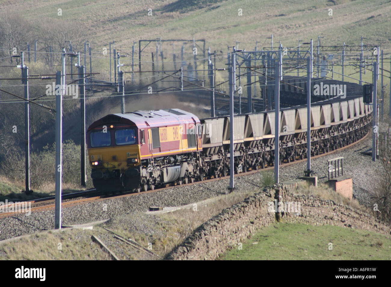 Train de charbon Shap croissant près de Tebay. Banque D'Images