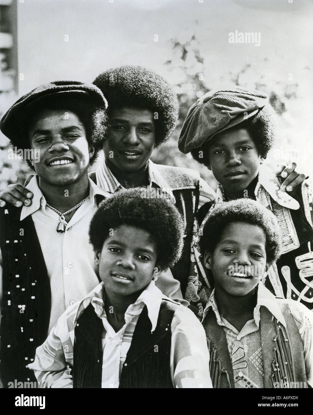 Avec Michael JACKSON FIVE à l'avant gauche Banque D'Images