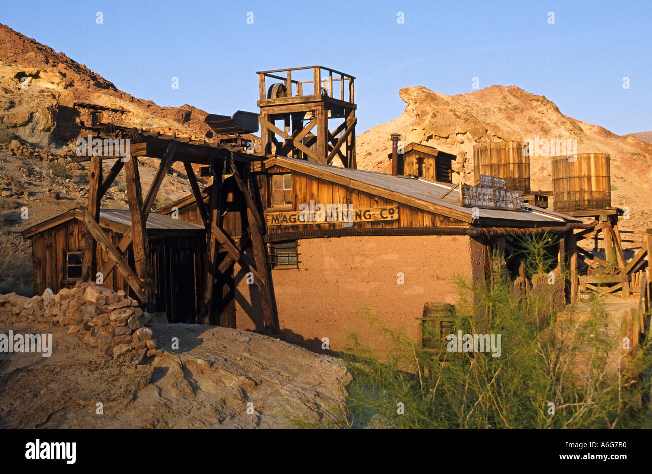 Désert de Mojave en Californie Calico Ghost Town mine Maggie Banque D'Images