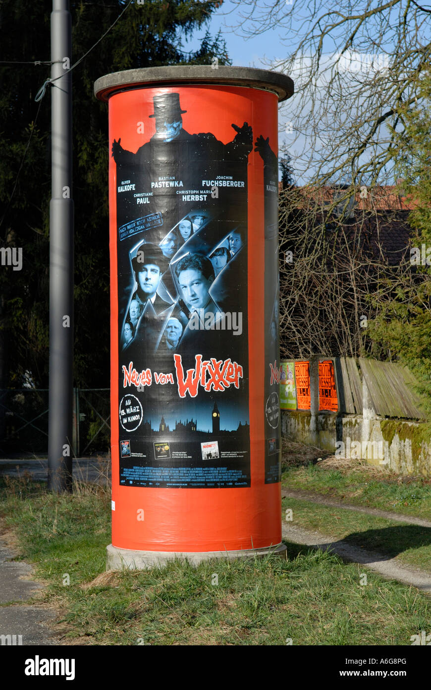 Pilier de la publicité, Munich, Bavière, Allemagne Banque D'Images