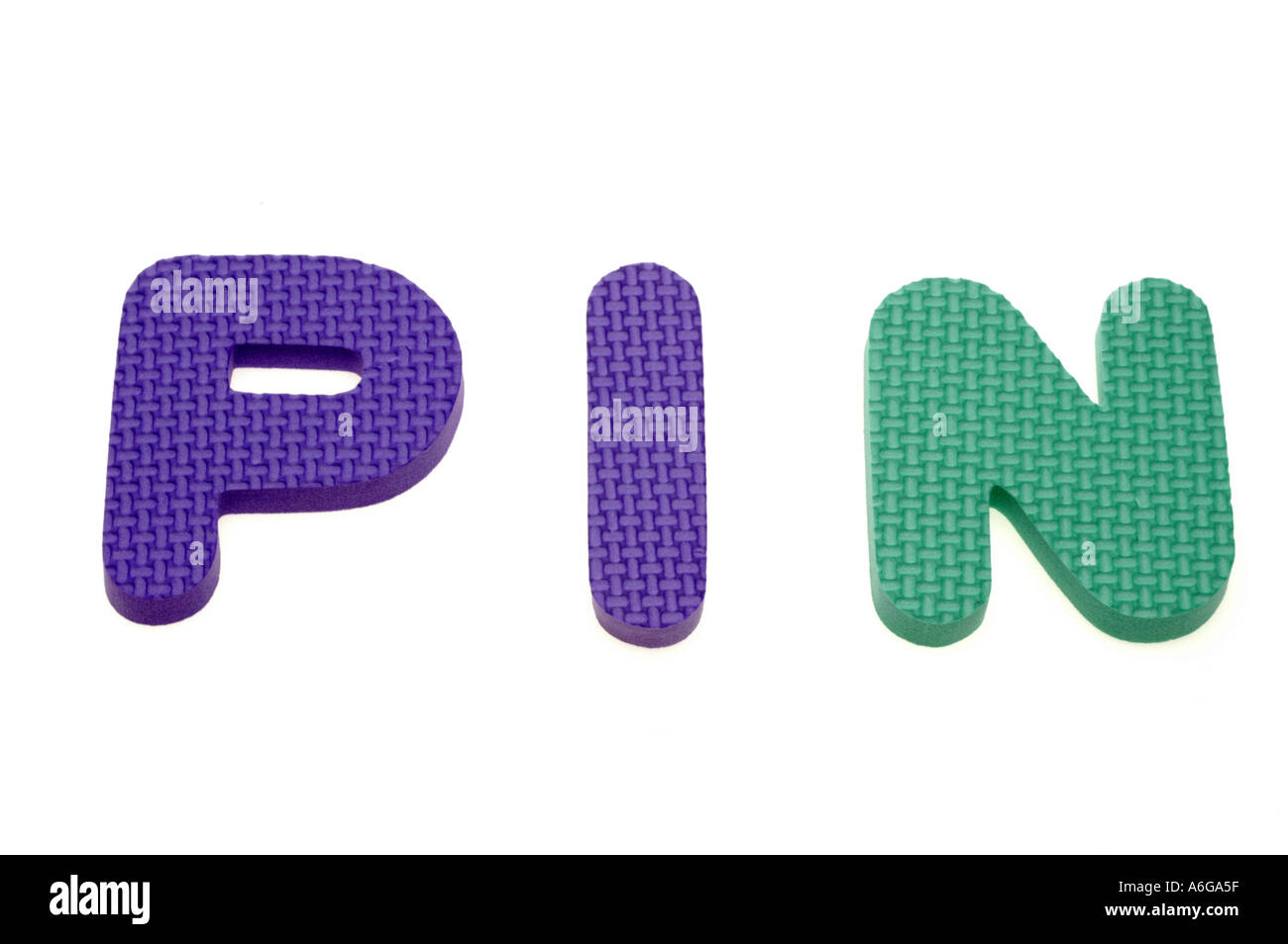 Lettres colorées, BROCHE Banque D'Images