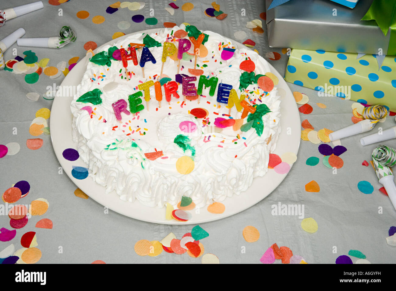 Bonne retraite cake Banque D'Images