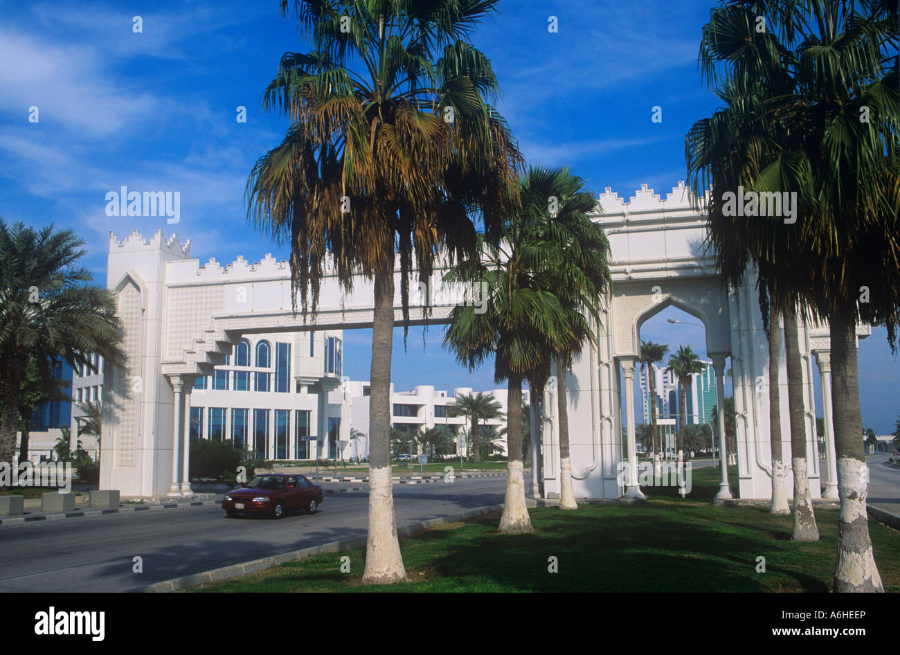 Scène sur la corniche de Doha Qatar, 1997 Banque D'Images