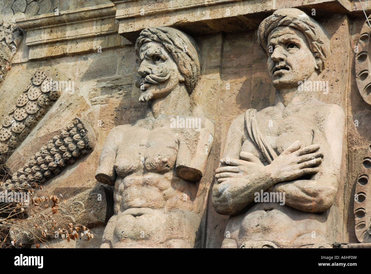Détail, portes de la ville de Porta Nuova, Palerme, Sicile, Italie Banque D'Images